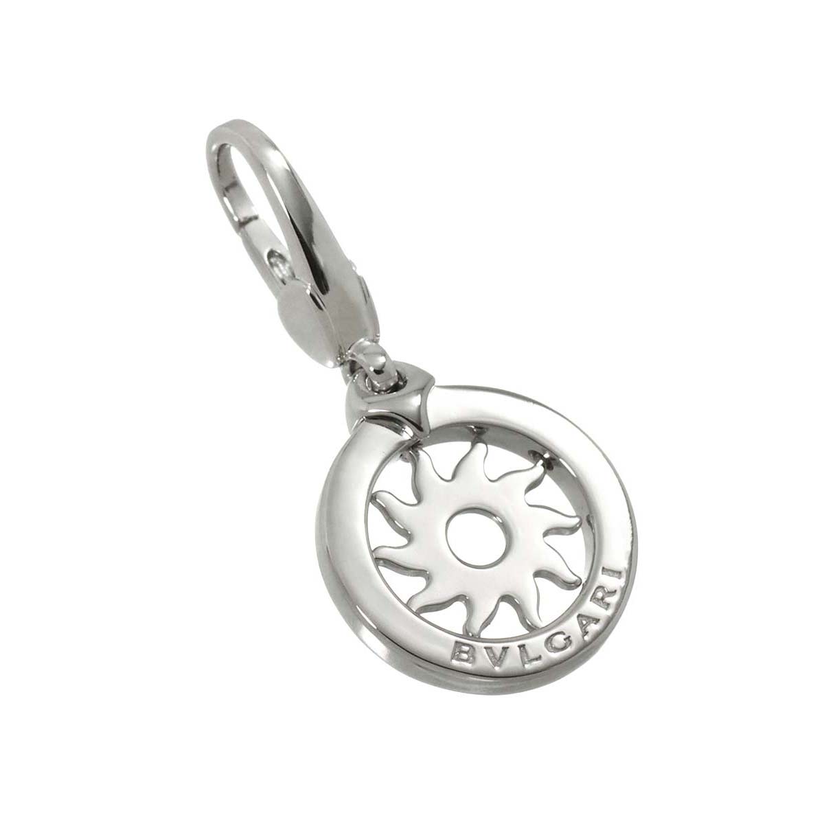 Tondo Sun Pendant Top Charm 18K White Gold 750