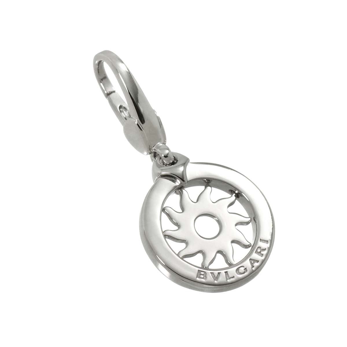 Tondo Sun Pendant Top Charm 18K White Gold 750