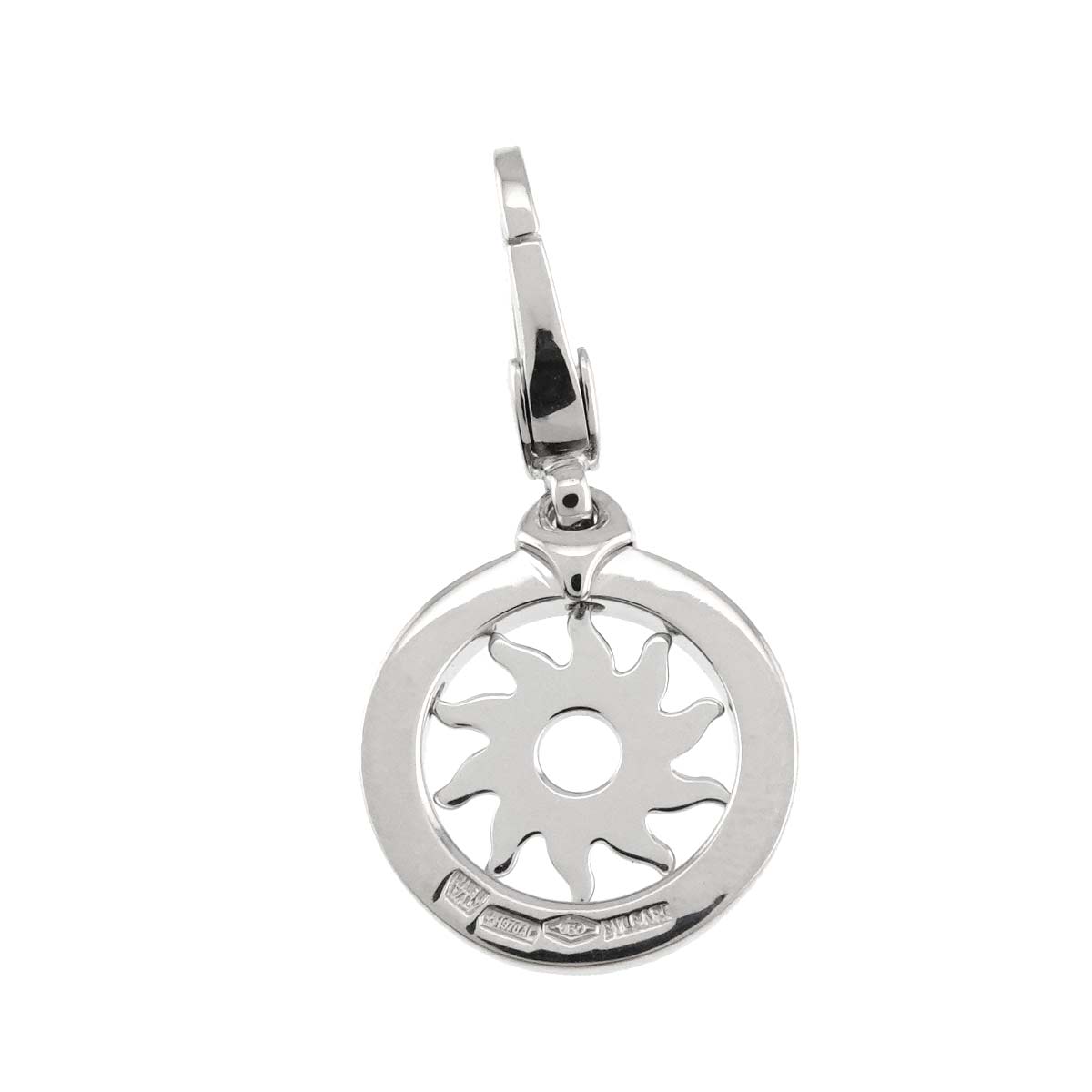 Tondo Sun Pendant Top Charm 18K White Gold 750