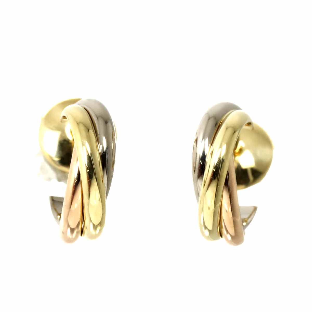 Trinity Earrings Pierced 18K YG WG PG 750
