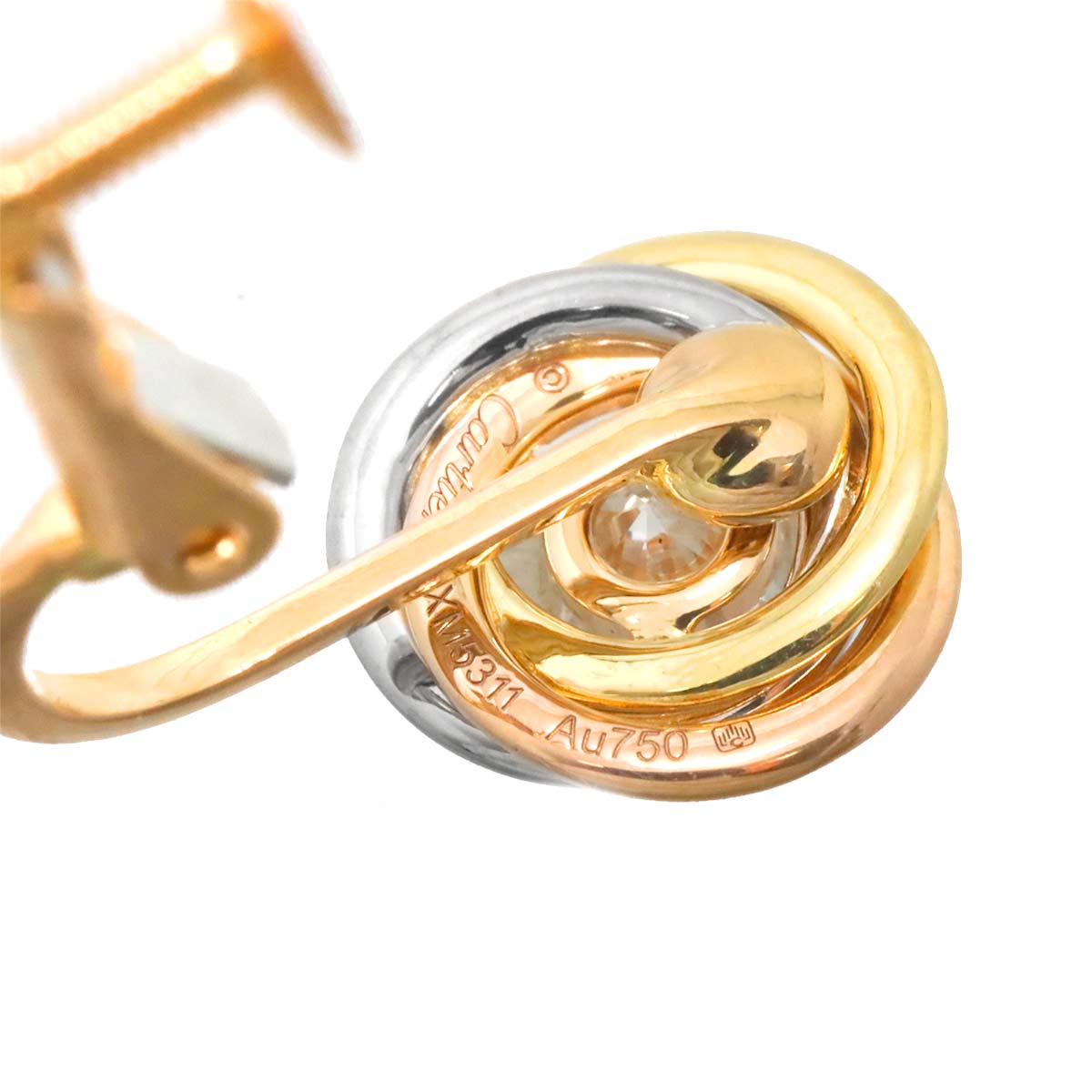 Trinity Diamond Earrings Clip-on 18K YG PG WG 750