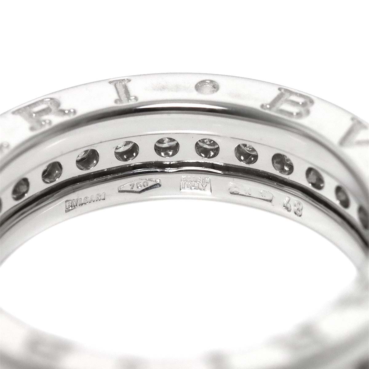 B-zero1 Band Diamond Ring 18K WG 750 size48 4.5(US)