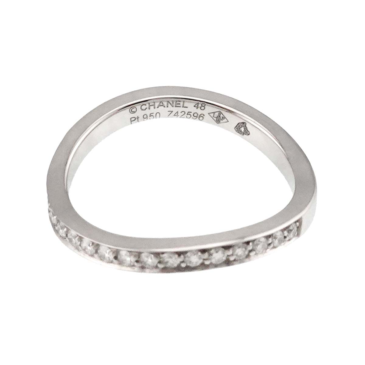 RUBAN Half Diamond Ring Platinum size48 4.5(US)