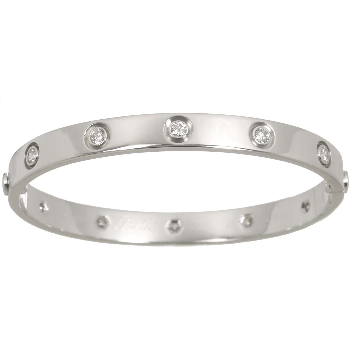 Love Bracelet Diamond 10P Bangle 18K WG 750 Size16
