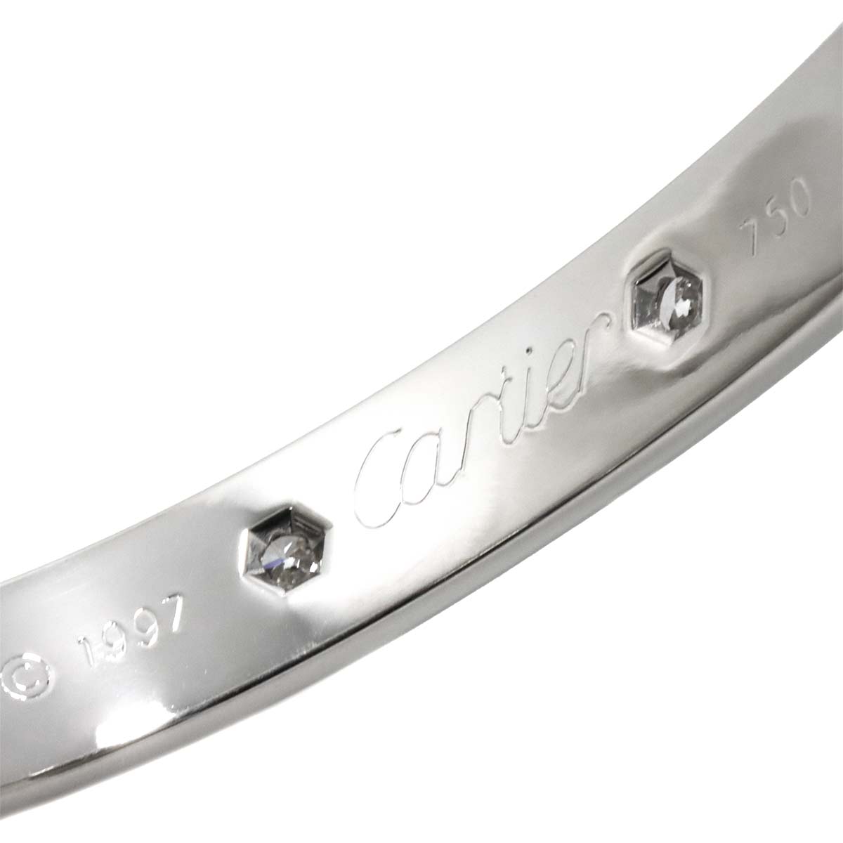 Love Bracelet Diamond 10P Bangle 18K WG 750 Size16