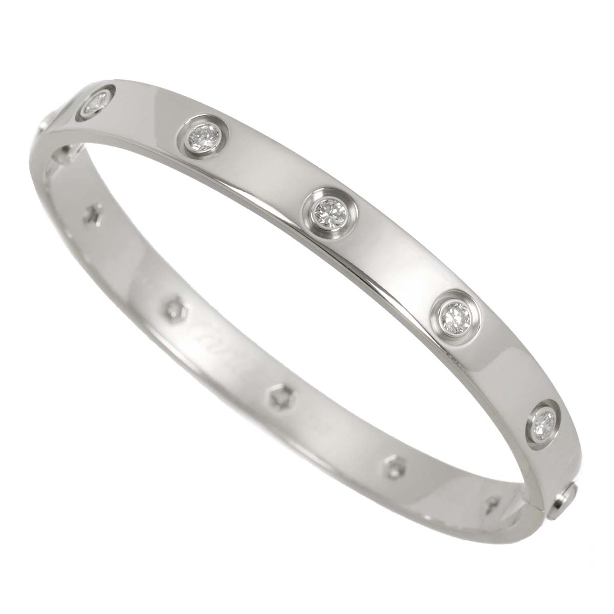 Love Bracelet Diamond 10P Bangle 18K WG 750 Size16
