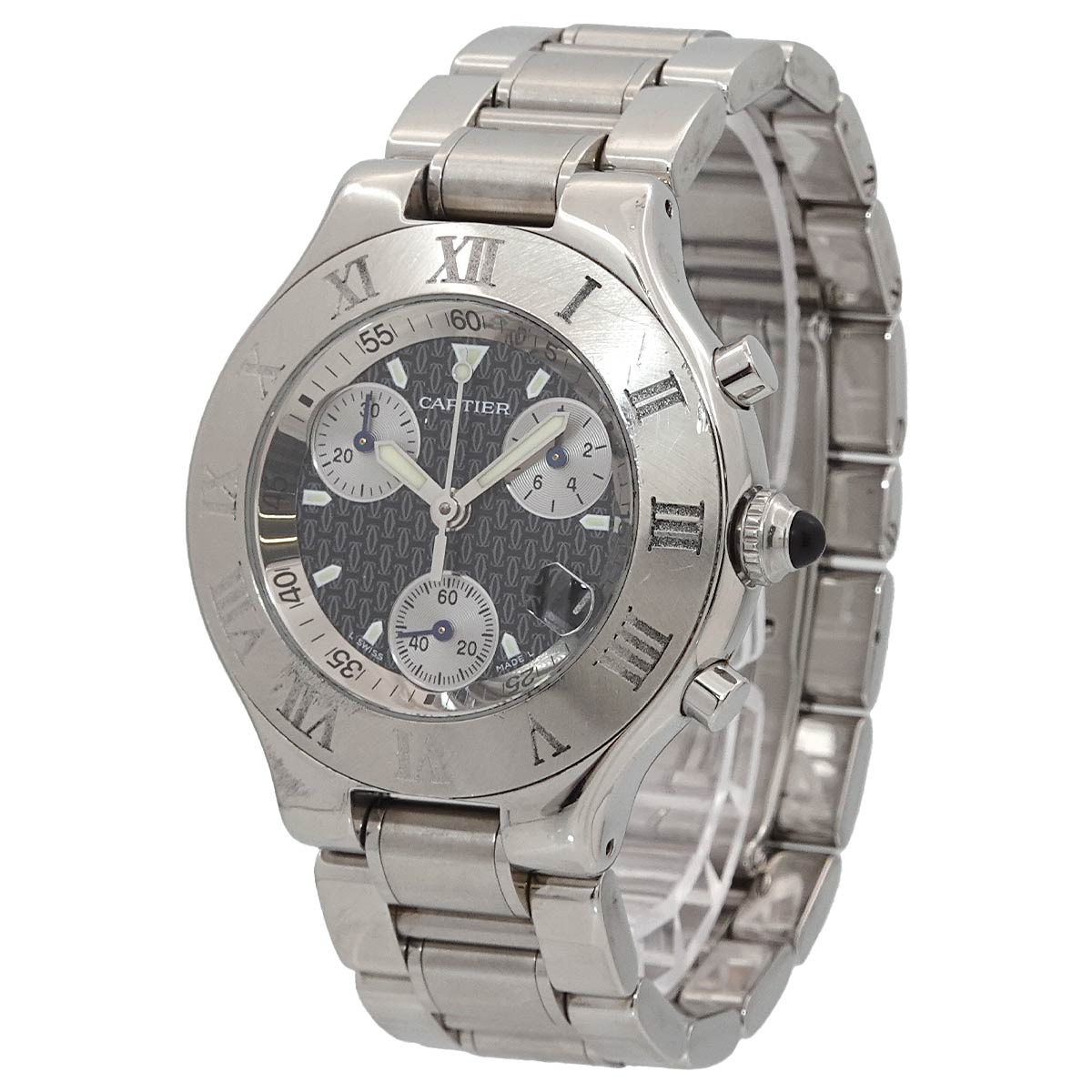 Must 21 Chronoscaph W10172T2 Quartz Black Dial Mens Watch