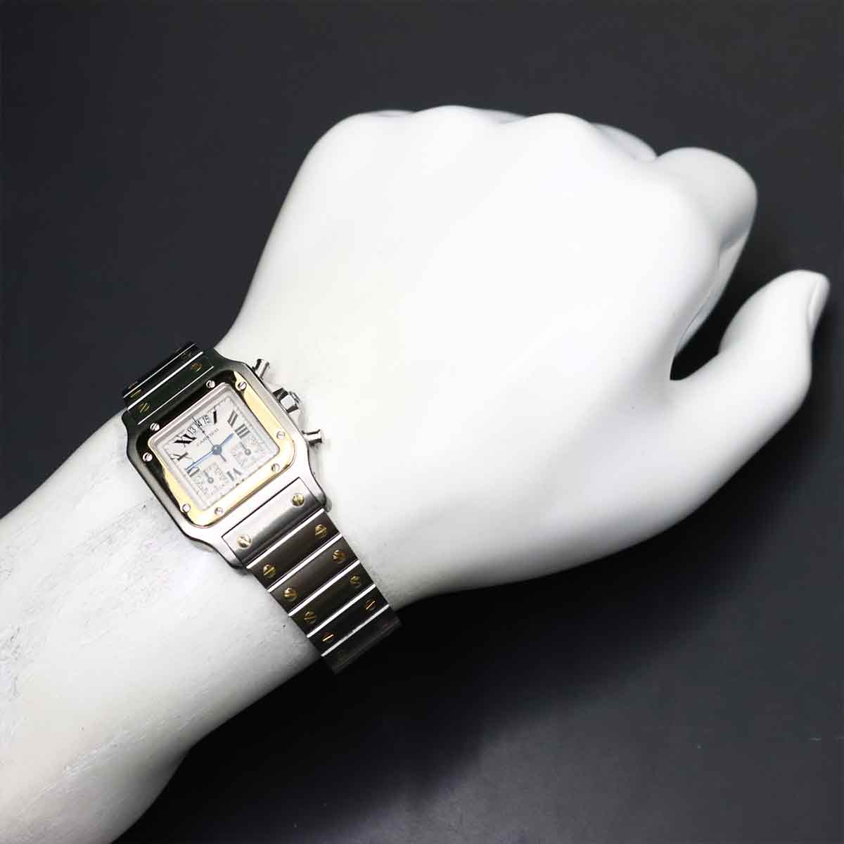 Santos Galbee LM W20042C4 YG Cream Dial Mens Watch