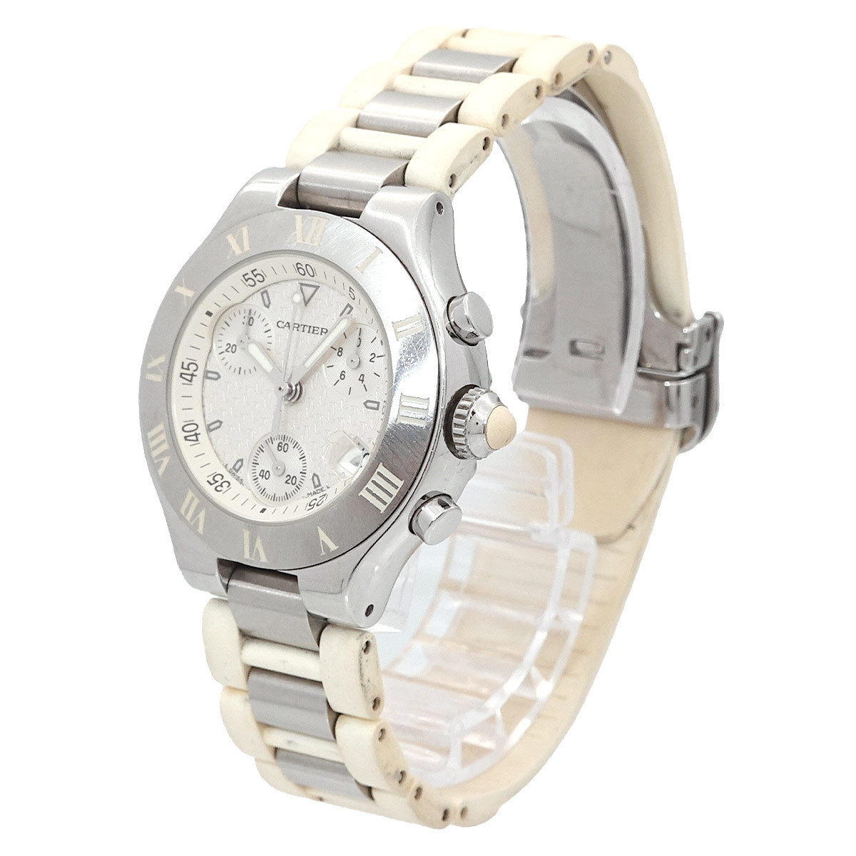 Must 21 Chronoscaph W10197U2 Quartz White Dial Ladies Watch