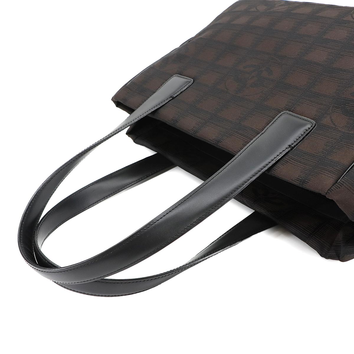 New Travel Line Tote PM Bag Nylon Jacquard Leather Brown A20457