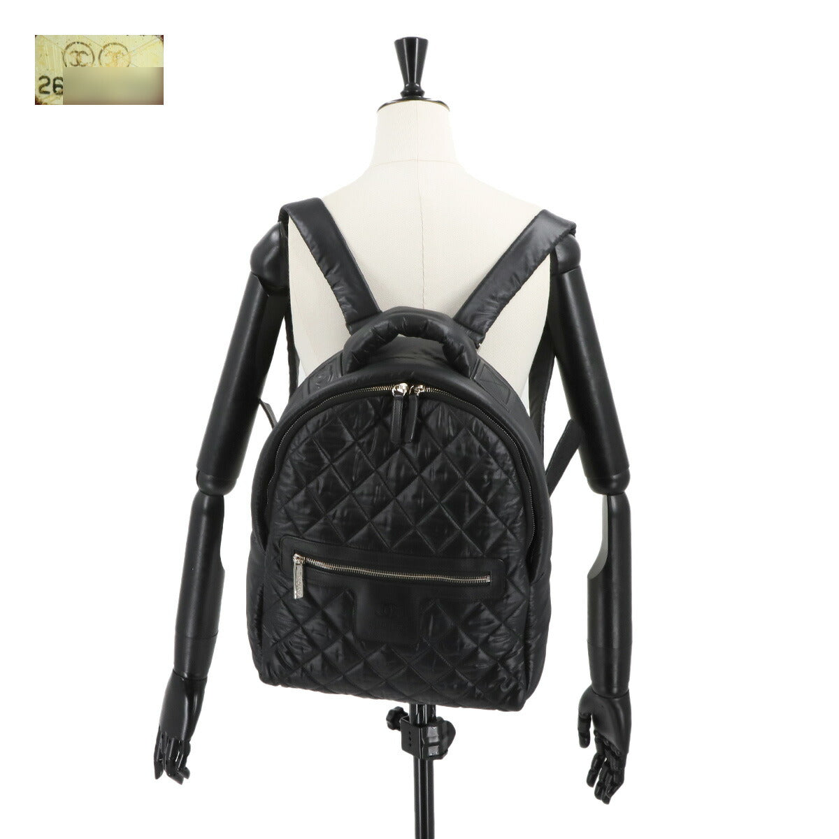 Coco Cocoon Back Pack Nylon Leather Black A92559 Purse