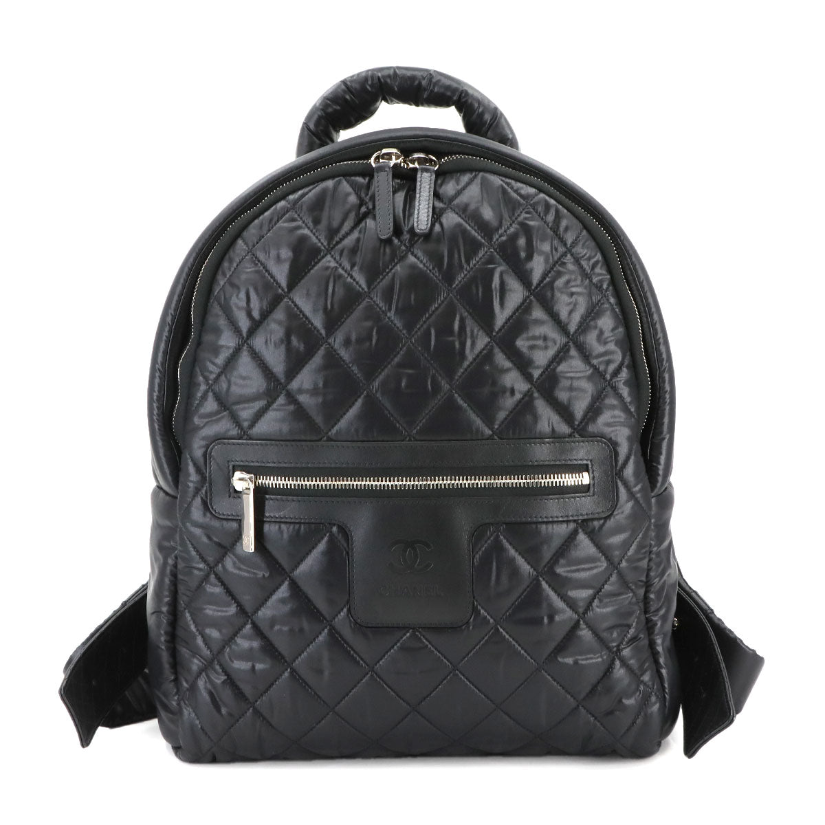 Coco Cocoon Back Pack Nylon Leather Black A92559 Purse