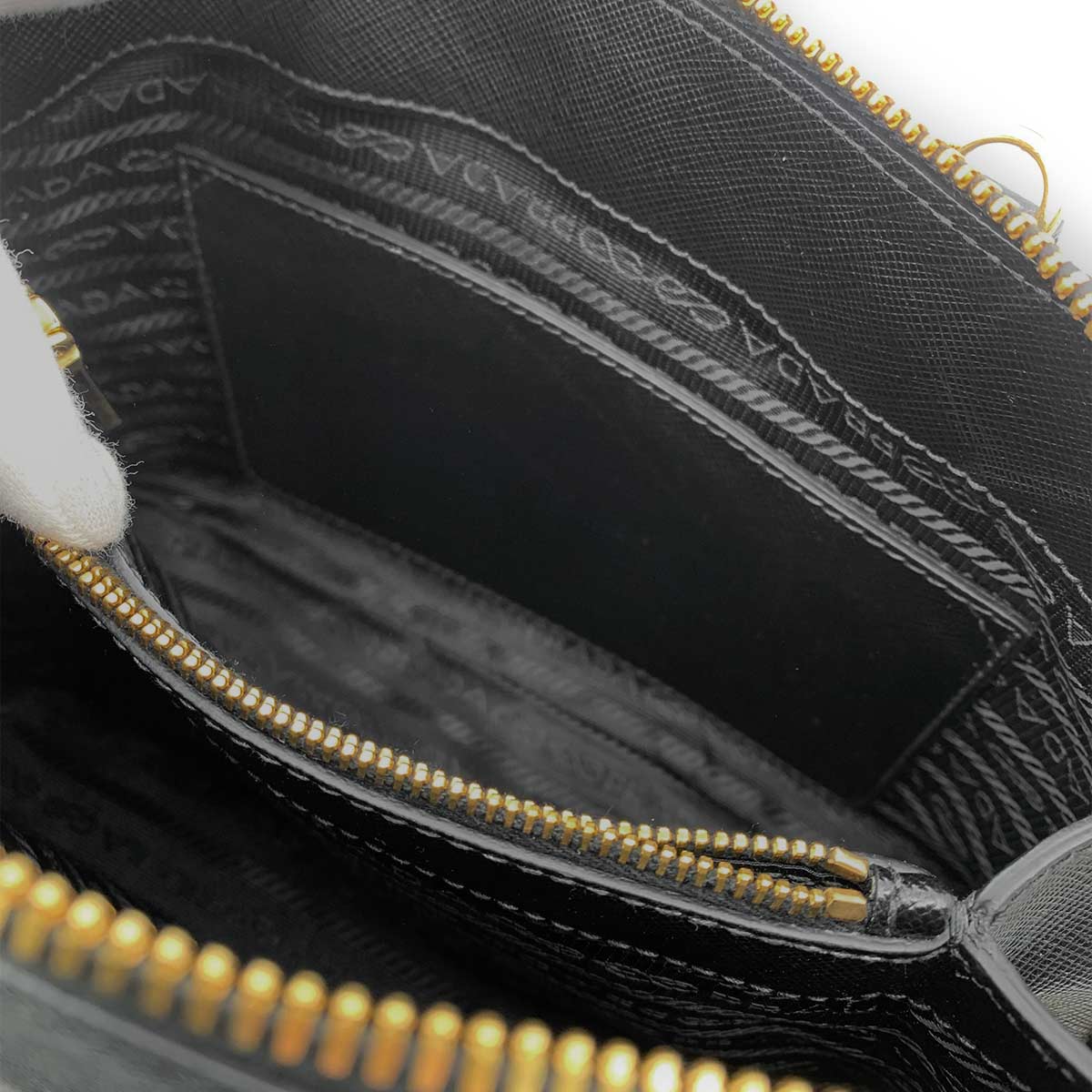 2way Hand Shoulder Bag Saffiano Leather Black BL0838 Purse