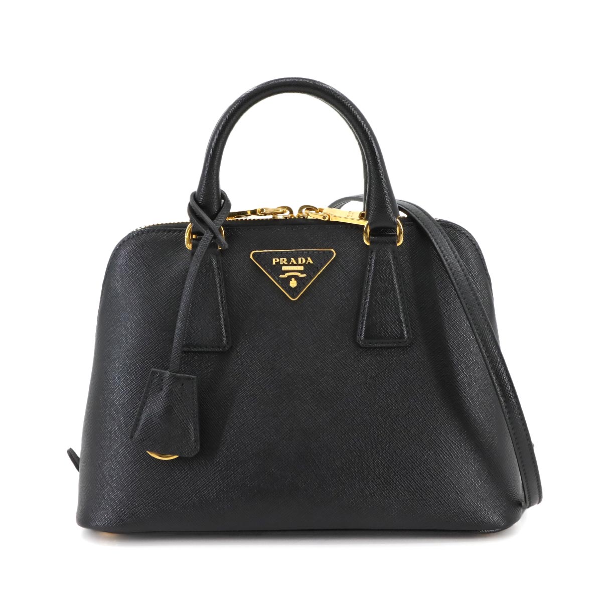 2way Hand Shoulder Bag Saffiano Leather Black BL0838 Purse