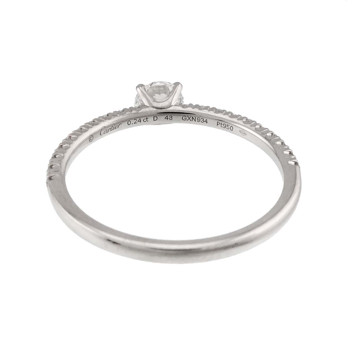 Half Diamond 0.24ct F/VVS1/EX Ring Pt size48 4.5(US)