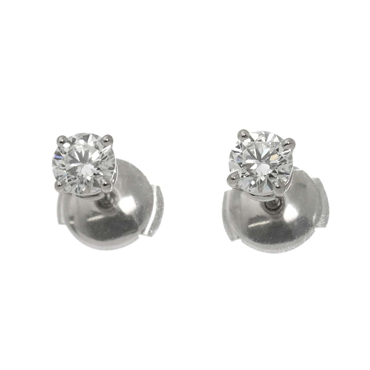 Diamond 0.39ctx2 F/VS1/3EX Earrings Pierced Pt