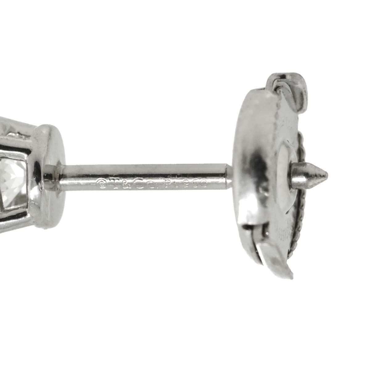 Diamond 0.39ctx2 F/VS1/3EX Earrings Pierced Pt