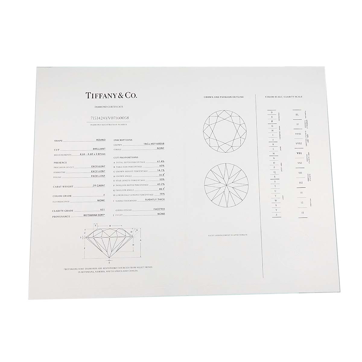 Diamond 0.39ctx2 F/VS1/3EX Earrings Pierced Pt