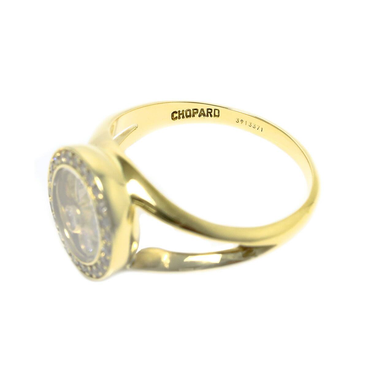 Happy Diamond Ring 18K YG 750 Size6-6.25(US)