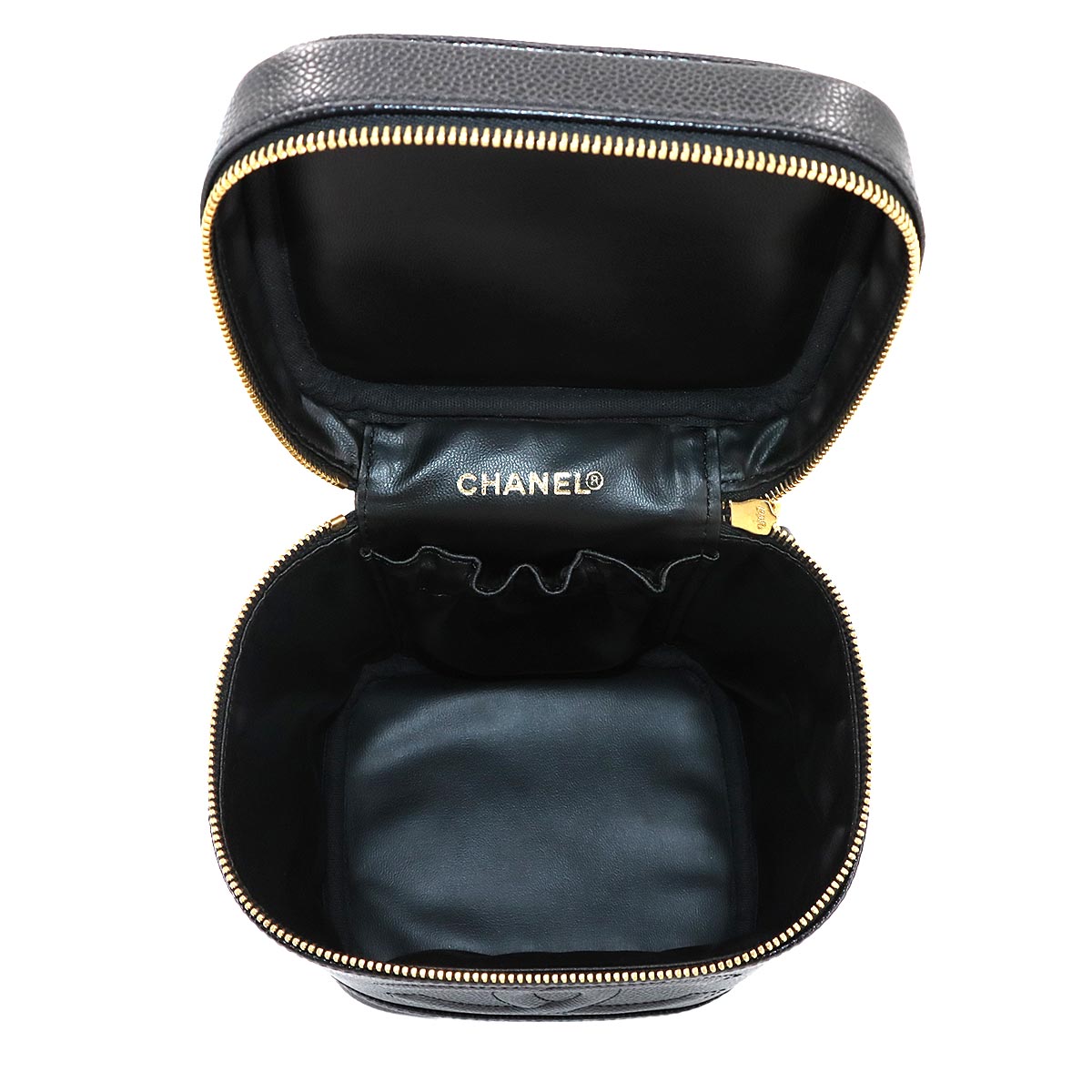 Vanity Hand Bag Leather Black A01998 Coco Logos Purse