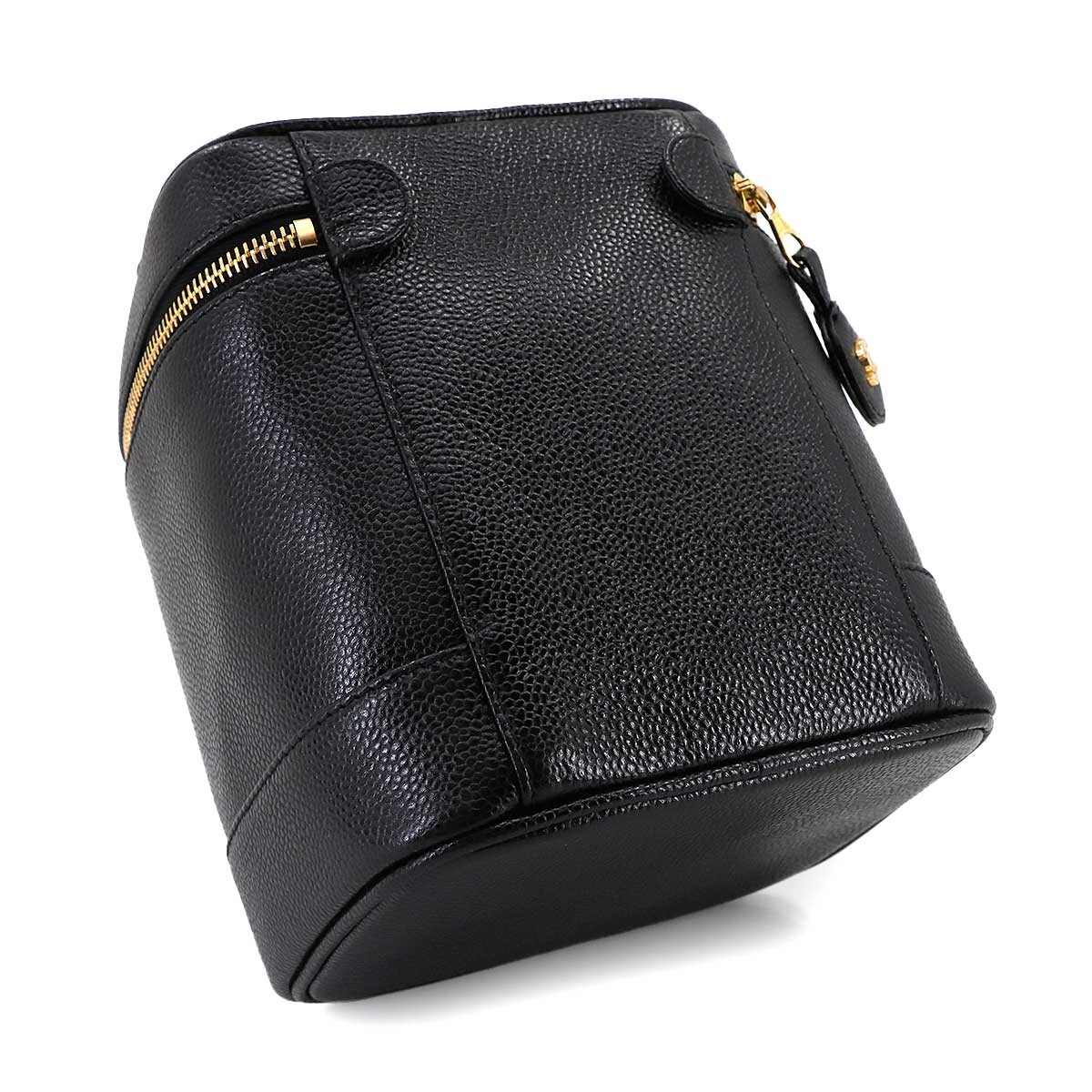 Vanity Hand Bag Leather Black A01998 Coco Logos Purse