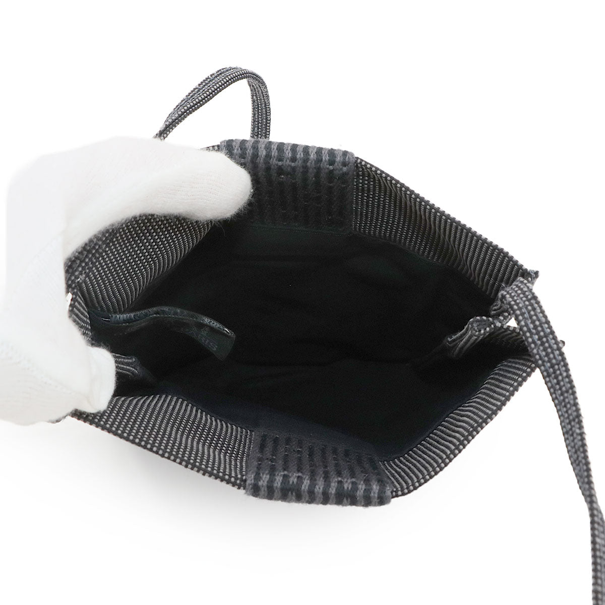 Herline Pochette Shoulder Bag Canvas Gray Purse