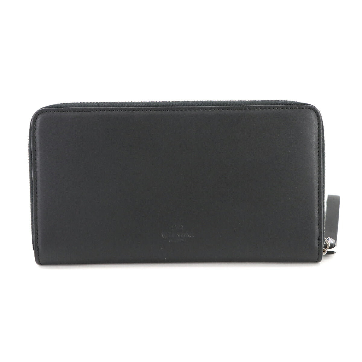 VLTN Logos Zipped Around Long Wallet Leather Black