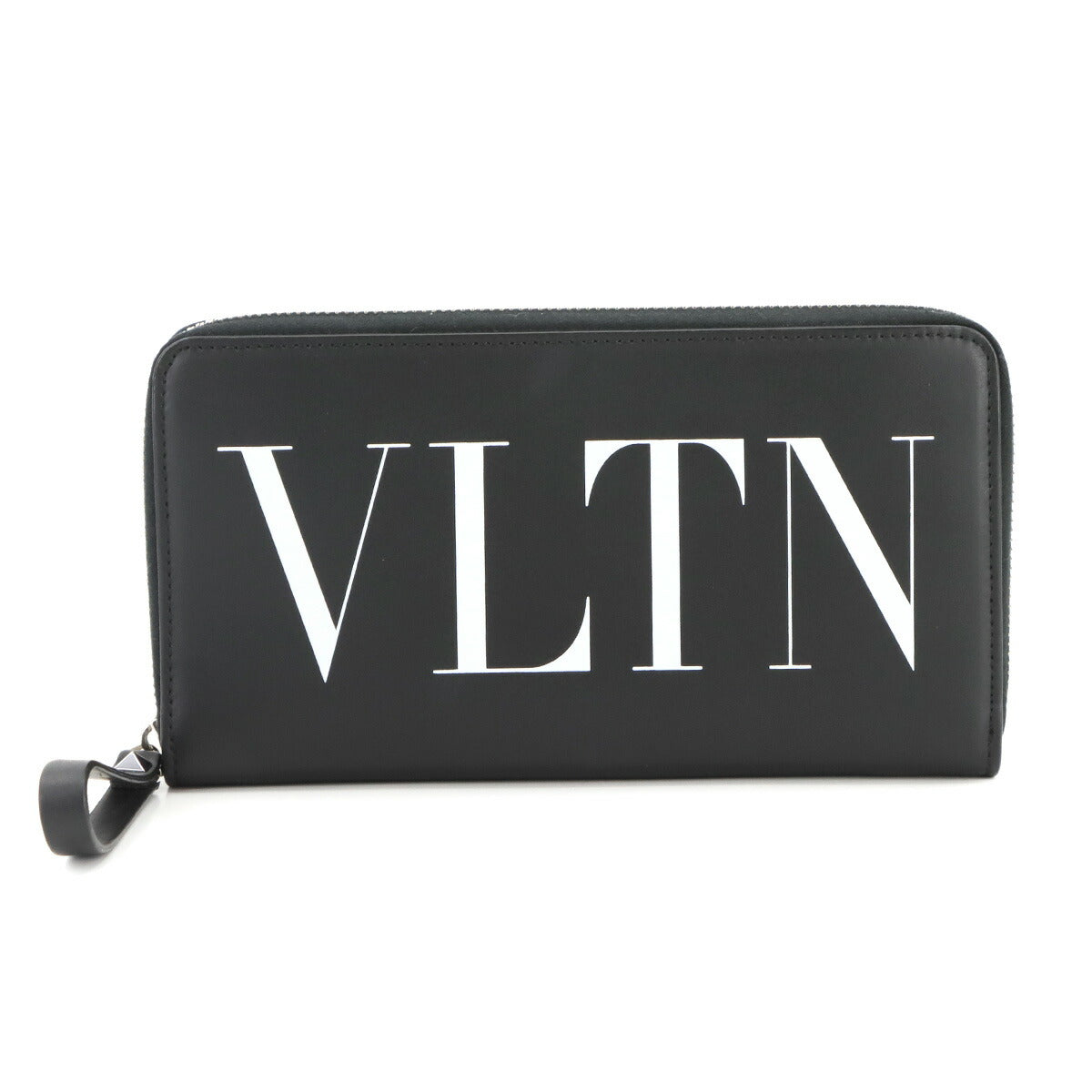 VLTN Logos Zipped Around Long Wallet Leather Black