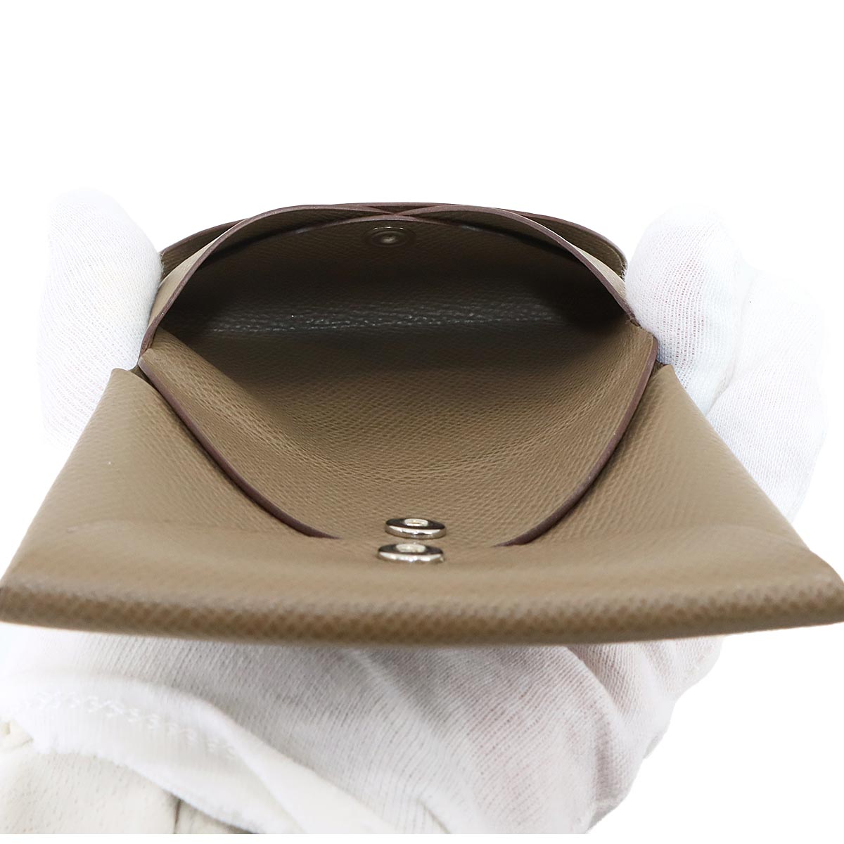 Calvi Duo Card Case Epsom Etoupe W