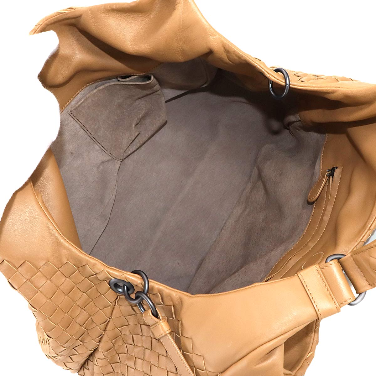 Intrecciato Campana Shoulder Bag Leather Light brown