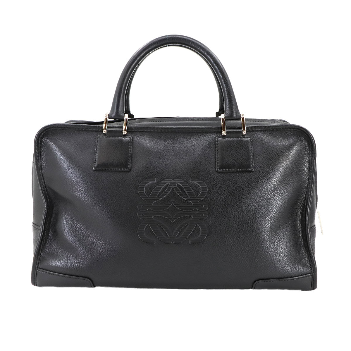 Amazona 36 Hand Bag Leather Black Anagram Purse