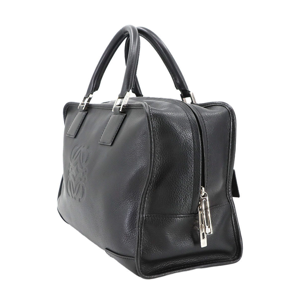 Amazona 36 Hand Bag Leather Black Anagram Purse