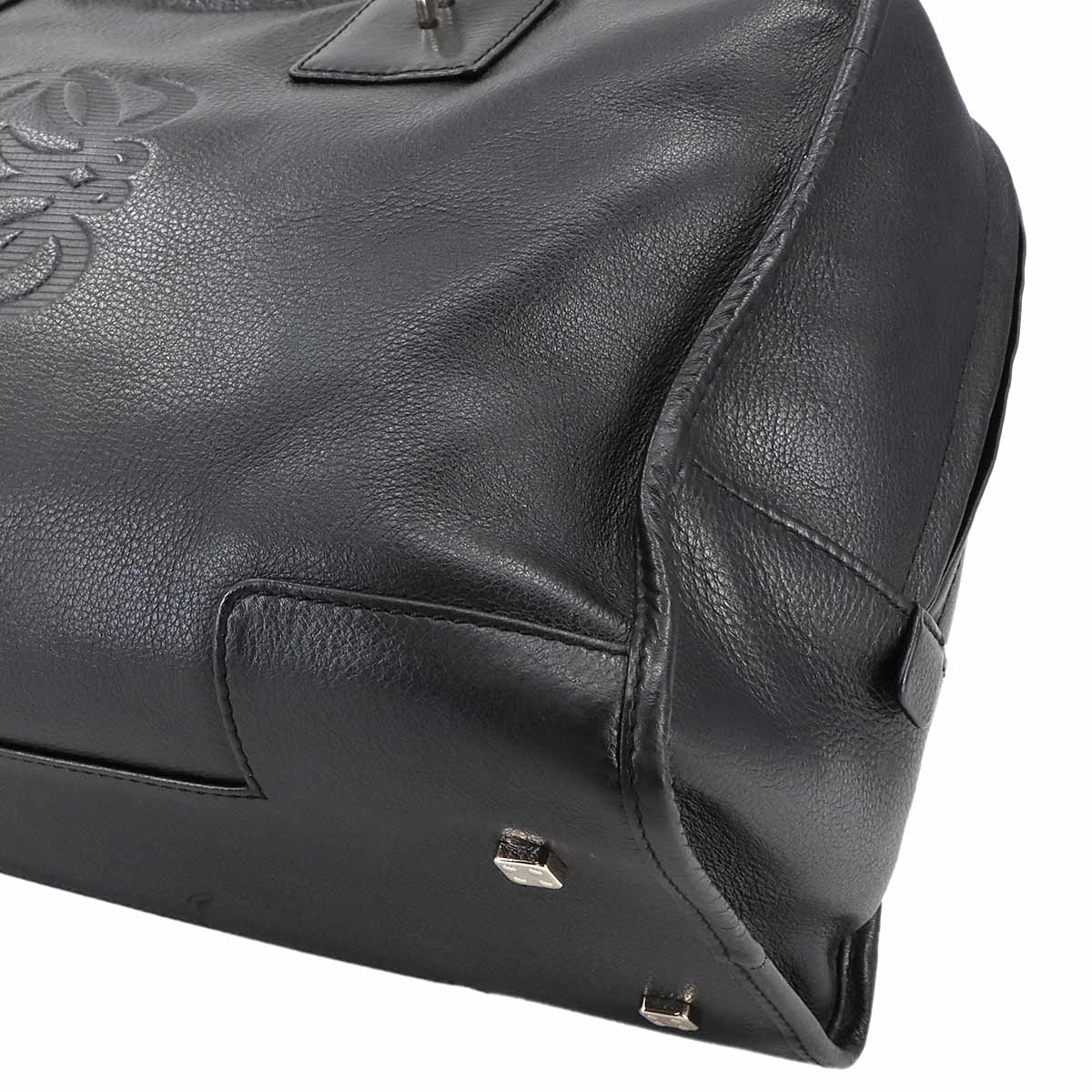 Amazona 36 Hand Bag Leather Black Anagram Purse