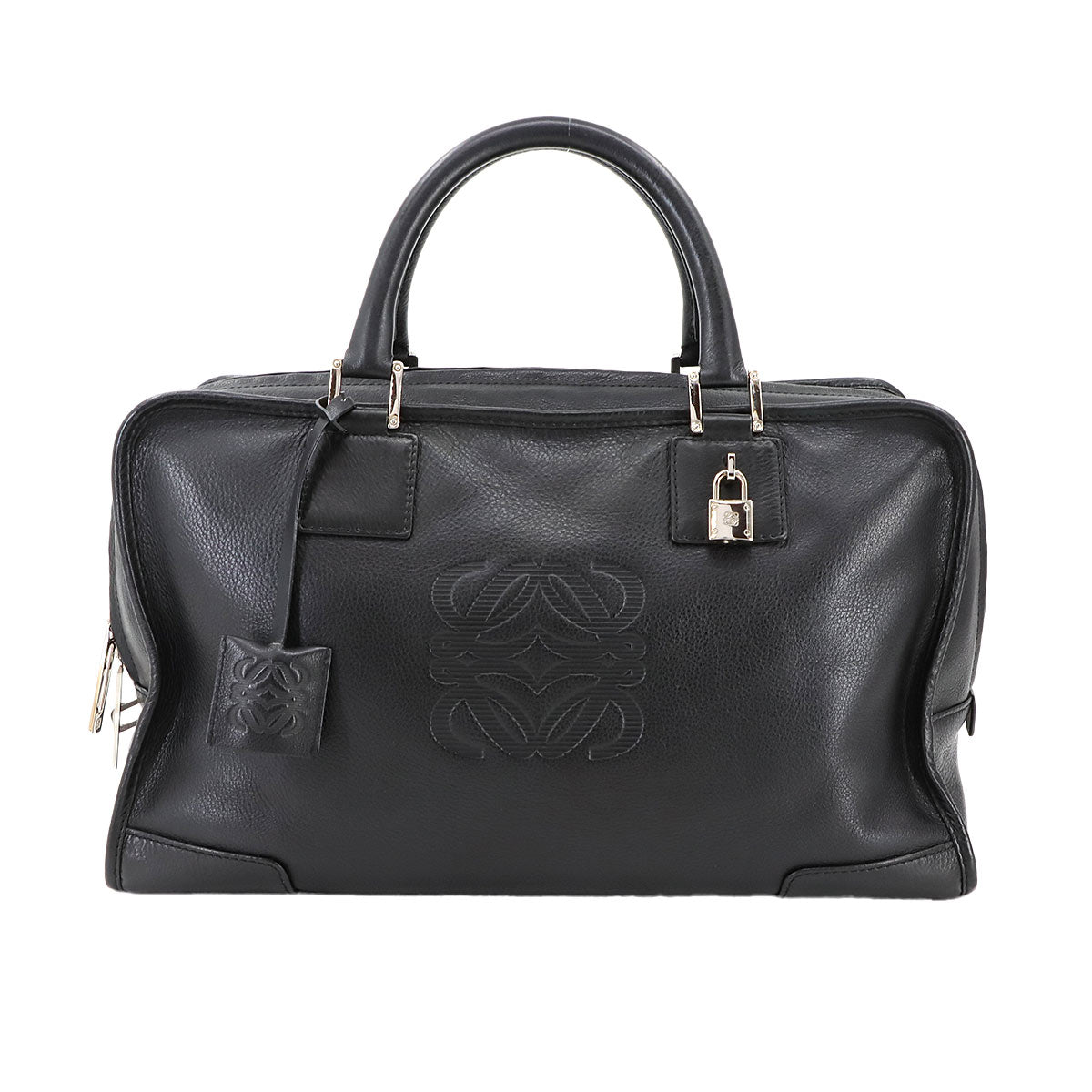 Amazona 36 Hand Bag Leather Black Anagram Purse