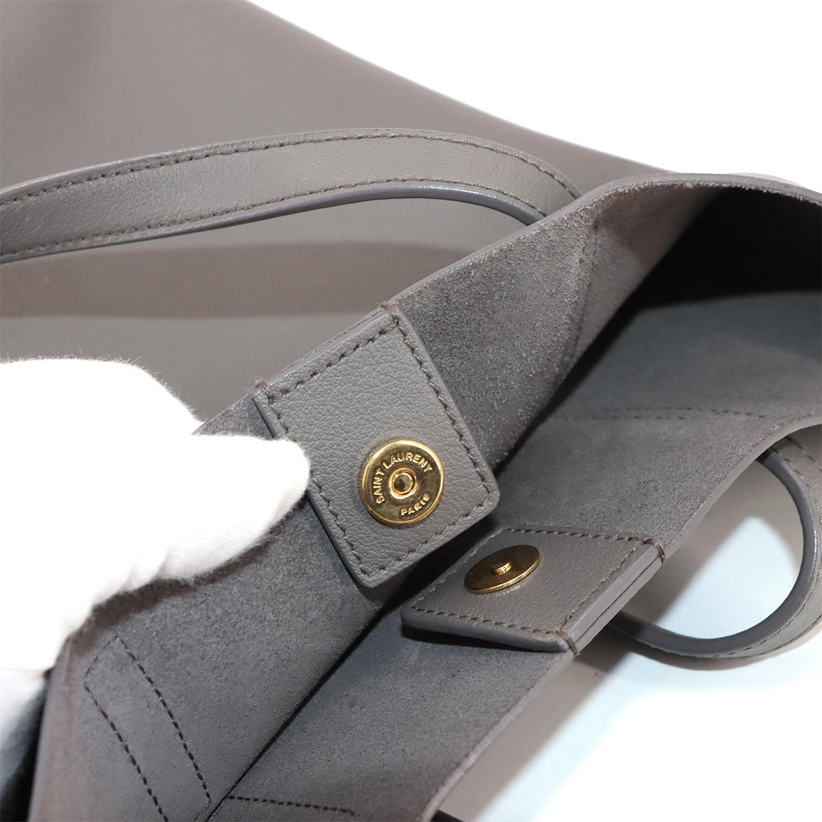 Shopping Toy 2way Tote Shoulder Bag Leather Gray 498612