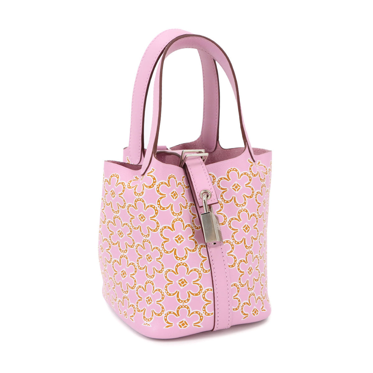 Picotin Lock Micro Lucky Daisy Hand Bag Swift Mauve sylvestre