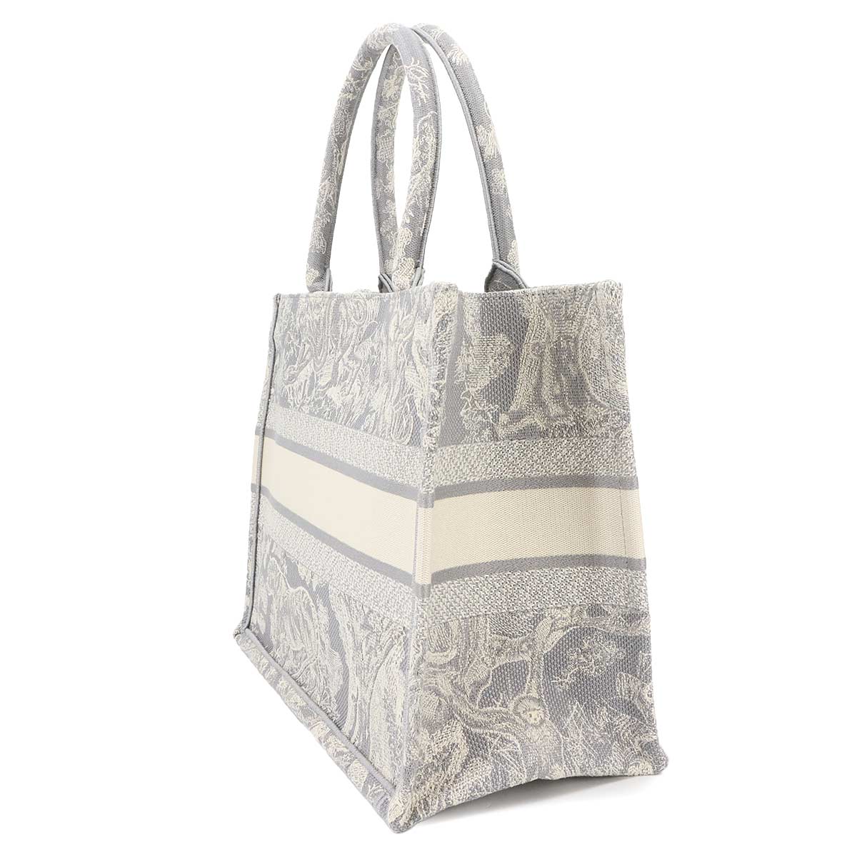 Toile De Jouy Book Tote Medium Bag Canvas Gray M1296ZRGO