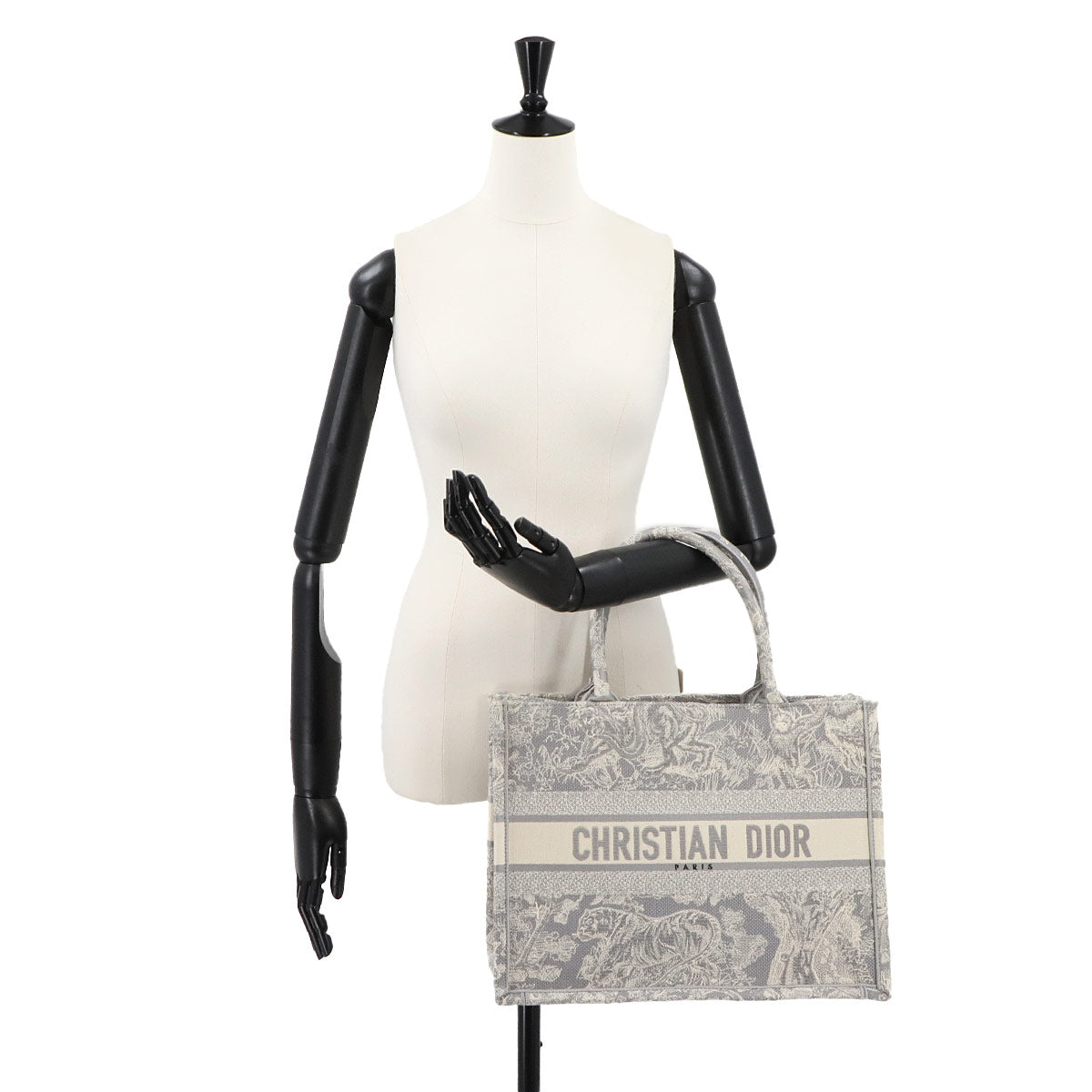 Toile De Jouy Book Tote Medium Bag Canvas Gray M1296ZRGO