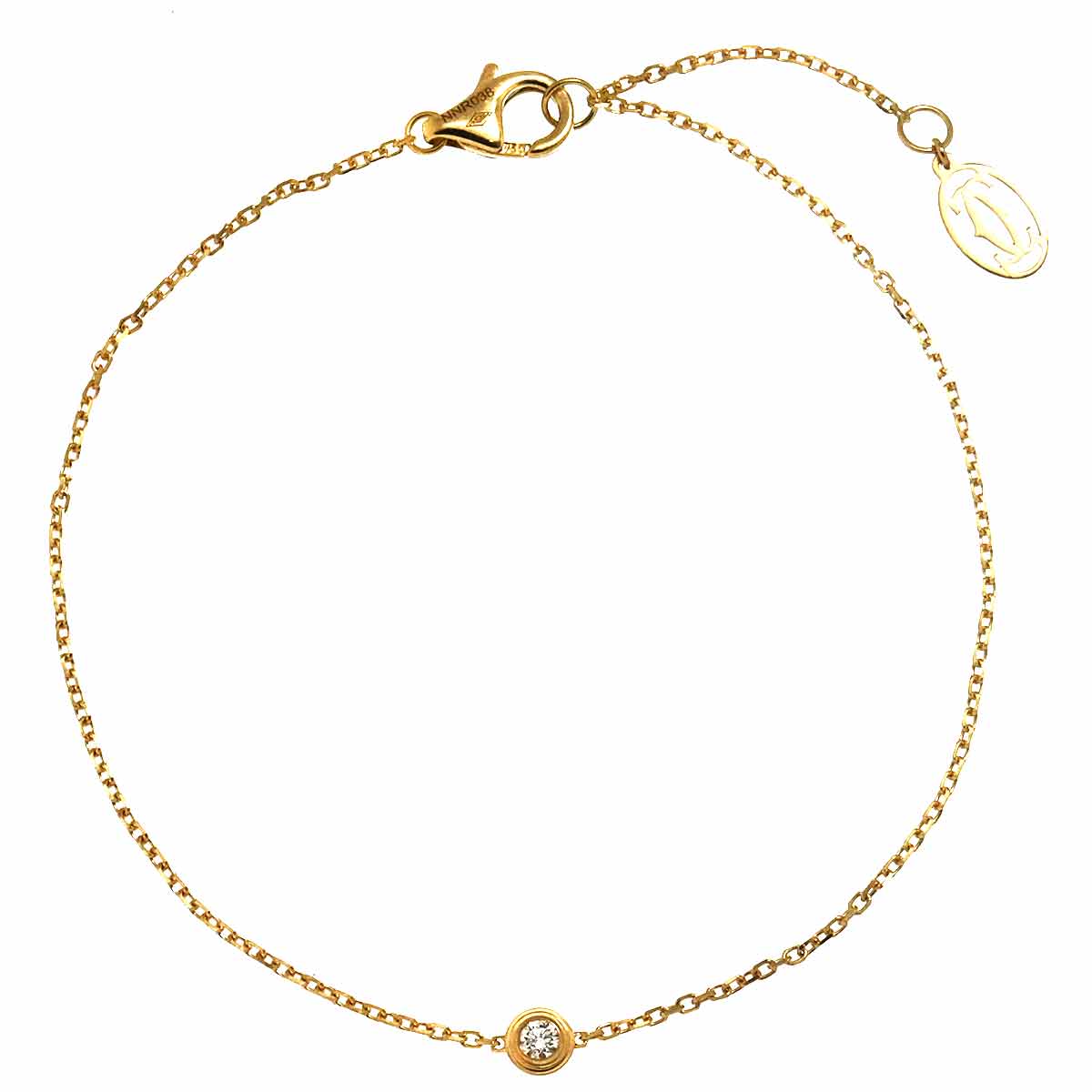 d Amour Diamond Bracelet XS 18K Yellow Gold 750