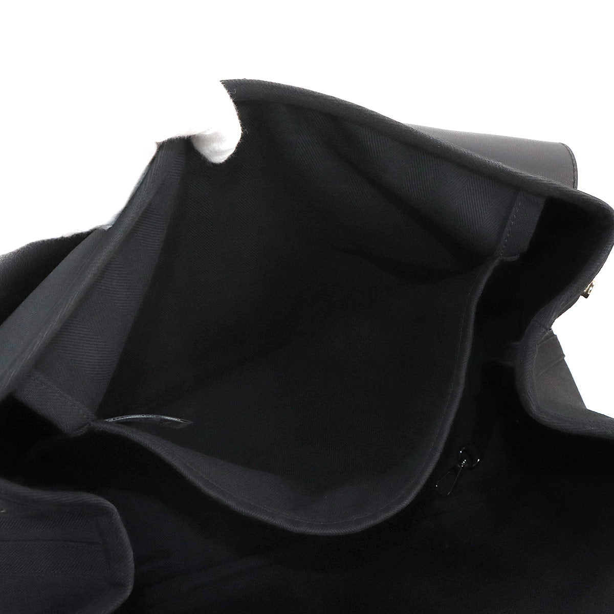 Valparaiso MM Hand Bag Toile chevrons Leather Black Purse