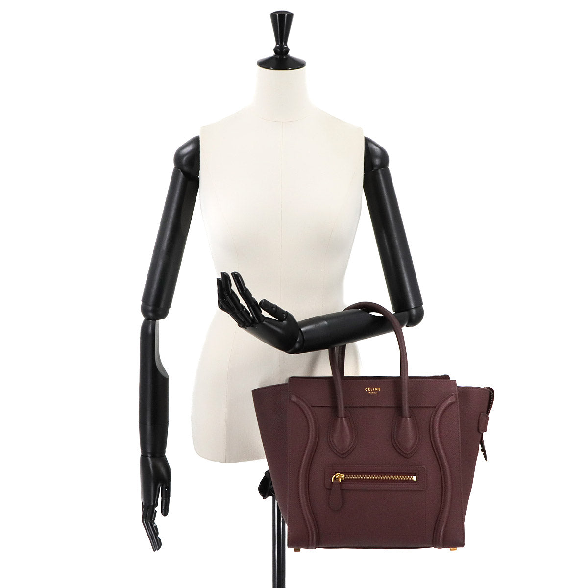 Luggage Micro Shopper Hand Bag Leather Bordeaux 167793 Purse