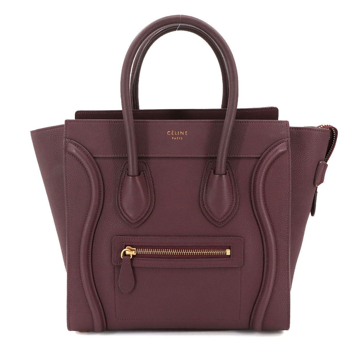 Luggage Micro Shopper Hand Bag Leather Bordeaux 167793 Purse