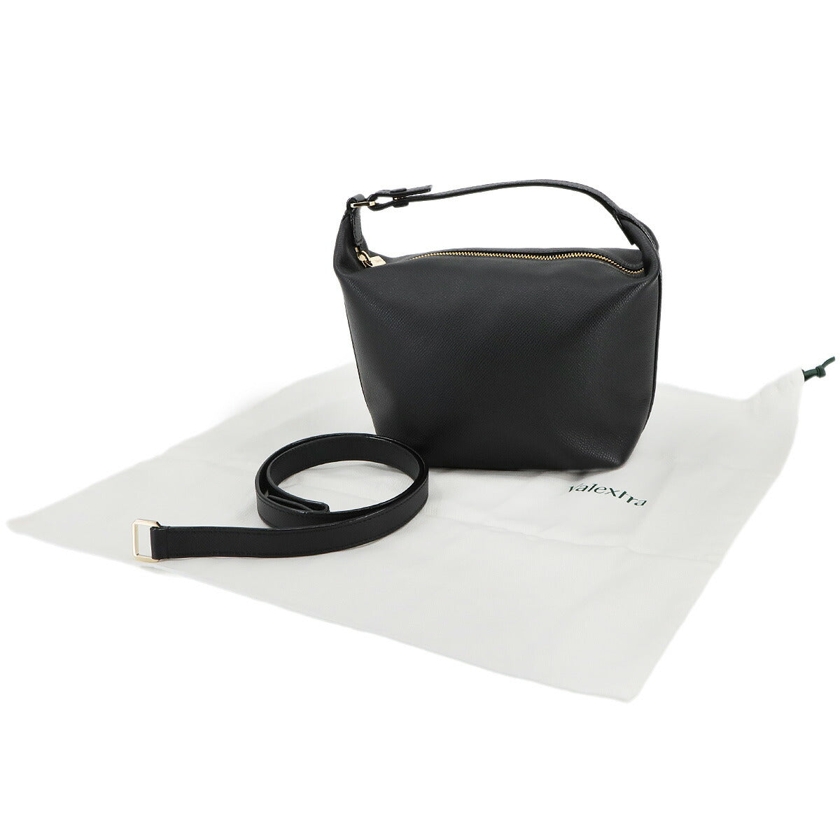 Mochi 2way Hand Shoulder Bag Leather Black Purse