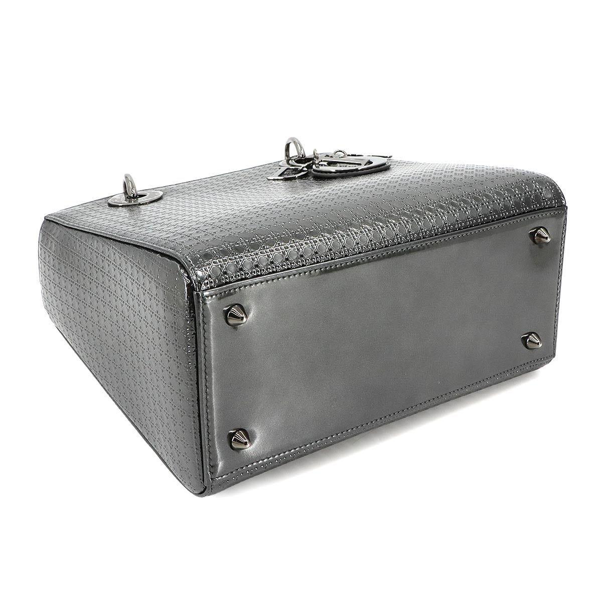 Micro Cannage Lady Dior Medium Hand Bag Patent Leather 90299373