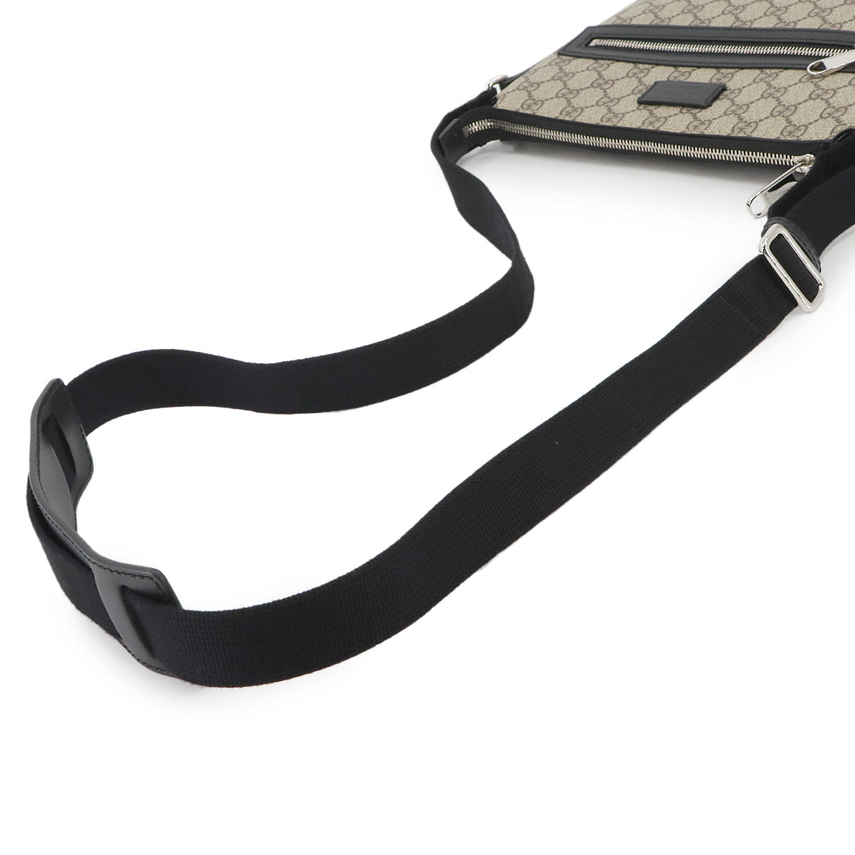 GG Supreme Messenger Shoulder Bag PVC Leather Black 779865