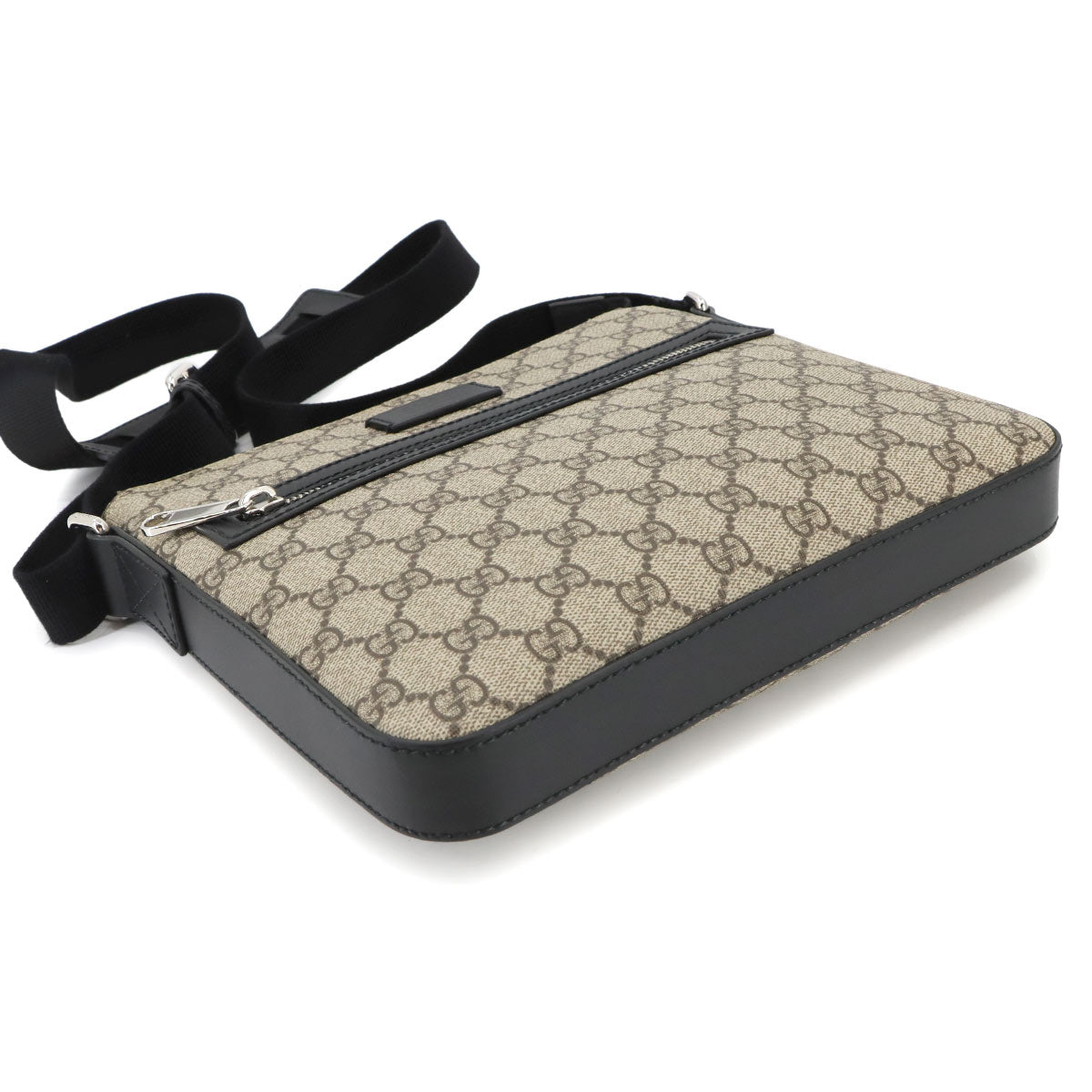 GG Supreme Messenger Shoulder Bag PVC Leather Black 779865