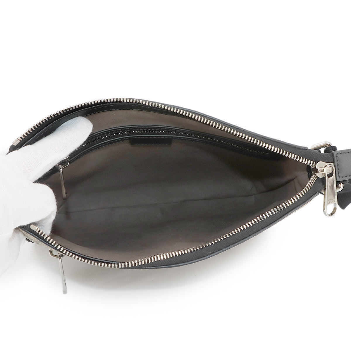 GG Supreme Messenger Shoulder Bag PVC Leather Black 779865