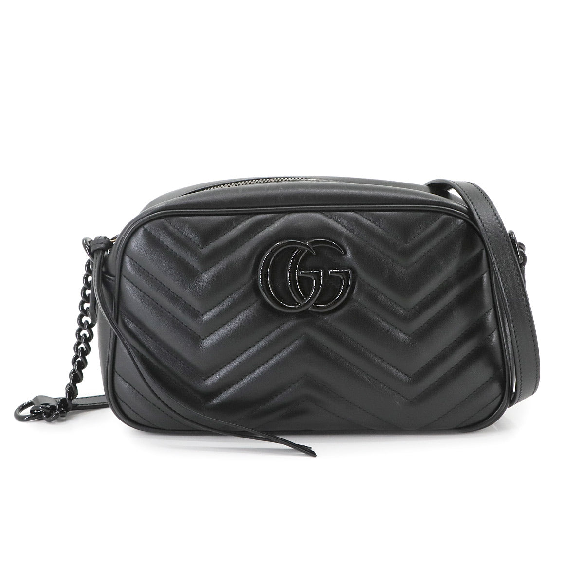 GG Marmont Chain Shoulder Bag Leather Black 447632 Purse