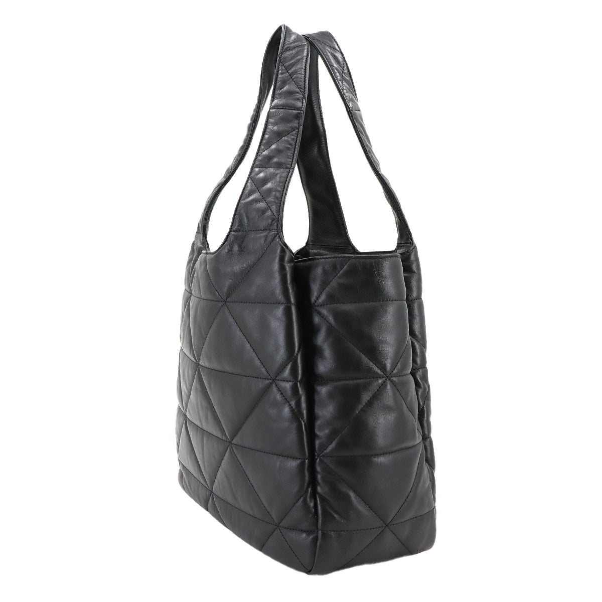 Tote Bag Nappa Leather Black 1BG450 Logo Purse