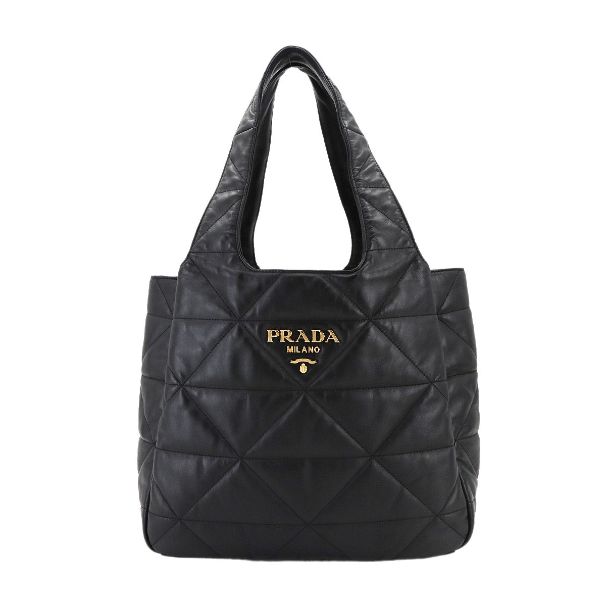 Tote Bag Nappa Leather Black 1BG450 Logo Purse